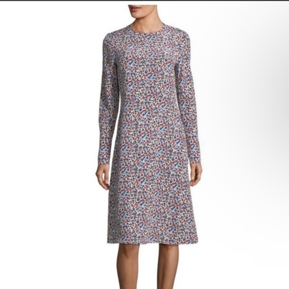 Tory Burch Carlotte Wildflower-Print Long-Sleeve Dress